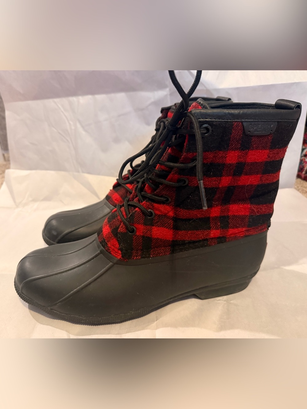 Sperry winter boots size 10.5 men’s buffalo plaid